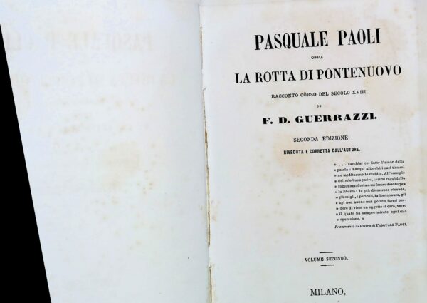 Paoli Pasquale Ossia La Rotta Di Pontenuovo - Francesco Domenico Guerrazzi - Ed. M. Guigoni Milano 1864 - immagine 3