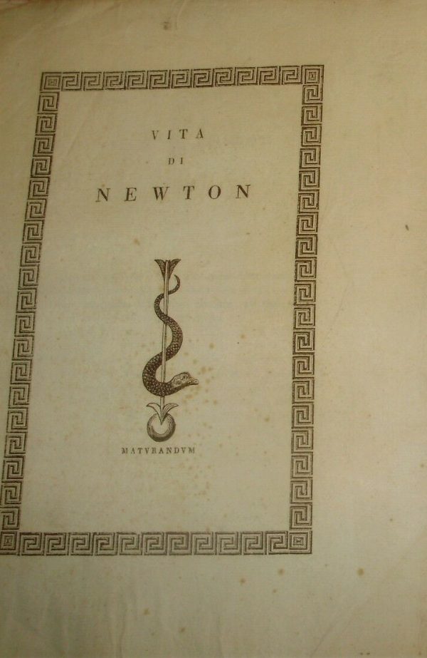 Vita D'Isacco Newton - Giovanni Batista Giramonti - Ed. Mainardi Verona 1818