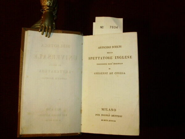 Spettatore Inglese - Giuseppe De Ceresa - Ed. Nicolò Bettoni Milano 1828 - immagine 3